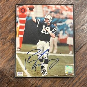Framed Autographed Peyton Manning Image